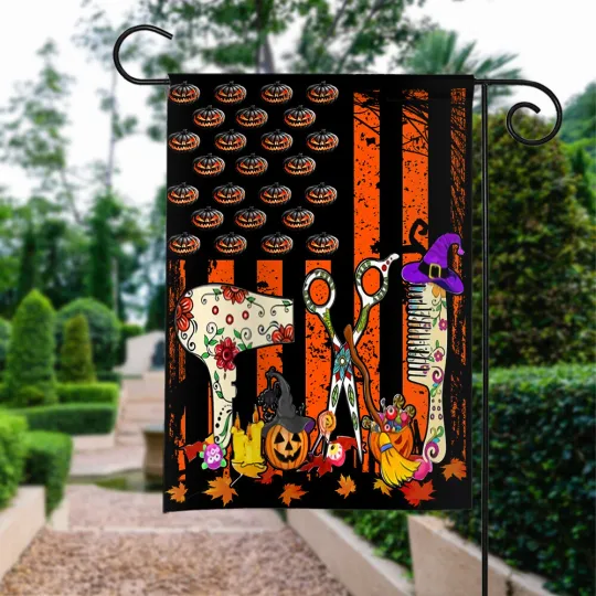 Happy Halloween Hairstylist Flag, Hairstylist Boo Flag, Hairstylist Witch Flag