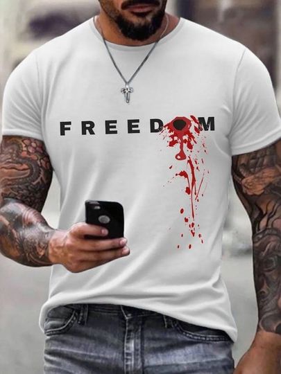 Discover Freedom Charlie Kirk Shirt, Men's Freedom Print Short, Conservative Commentary Tee, Gift for Politics & News Followers
