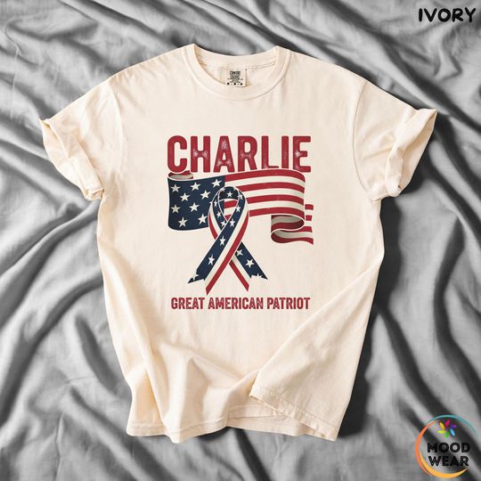 Discover Patriotic Charlie Kirk T-Shirt, Pray for Charlie Kirk Shirt, Faith-Based Unisex Shirt, Political Awareness Top