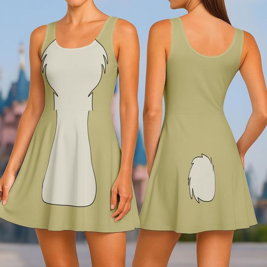 Halloween Rabbit Winnie The Pooh Skater Dress, Rabbit Skater Dress, Winnie Pooh Cosplay Dress, Halloween Party