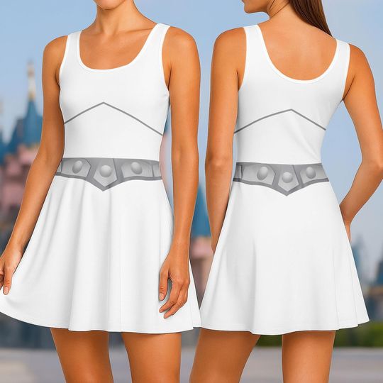 Halloween Star Wars Cosplay Skater Dress, Princess Leia Dress, Star Princess Women Dress, Princess Girl Dress