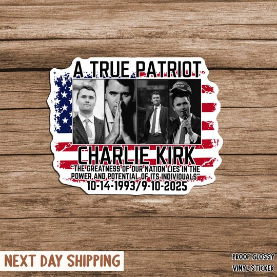 A True Patriot Charlie Kirk Sticker/Car Magnet, Charlie Kirk Sticker, Rest In Peace Charlie Kirk, R.I.P Charlie Kirk Sticker,Freedom sticker