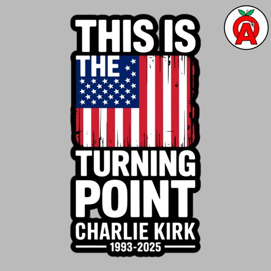 Charlie Kirk Tribute Sticker - RIP 1993-2025, Vinyl Bubble-Free Sticker, American Flag, Patriot, Laptop, Car, Gift, Memorial, Slaps