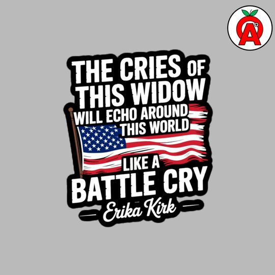 Charlie Kirk Tribute Sticker, Vinyl Bubble-Free Decal, Erika Kirk Quote, American Flag Patriotic, Political Memoriam, Laptop Water Bottle