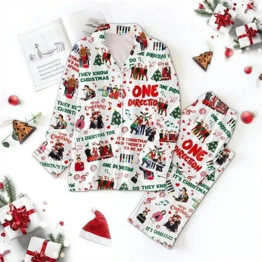 One Direction Christmas Satin Pajamas, World Tour Band Pajamas