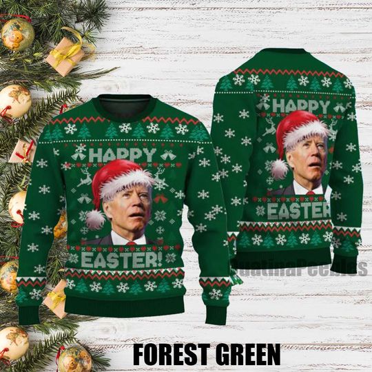 Joe Biden Ugly Christmas Sweater, Happy Easter Joe Biden, Funny Xmas Ugly Christmas Sweater, Joe Ugly Sweater Xmas, Gift For Men Women
