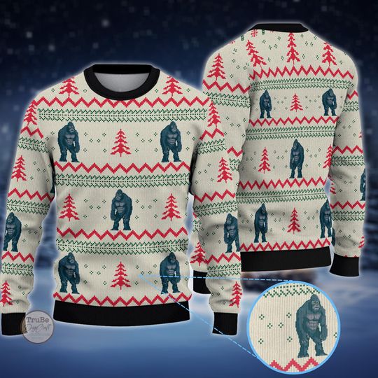 Discover Funny King Kong Ugly Christmas Sweater: Custom All-Over Print