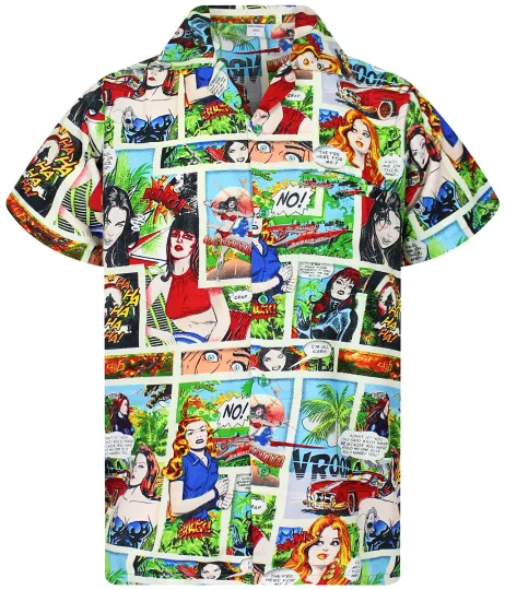 Funky Hawaiian Shirt Comic Superheroes