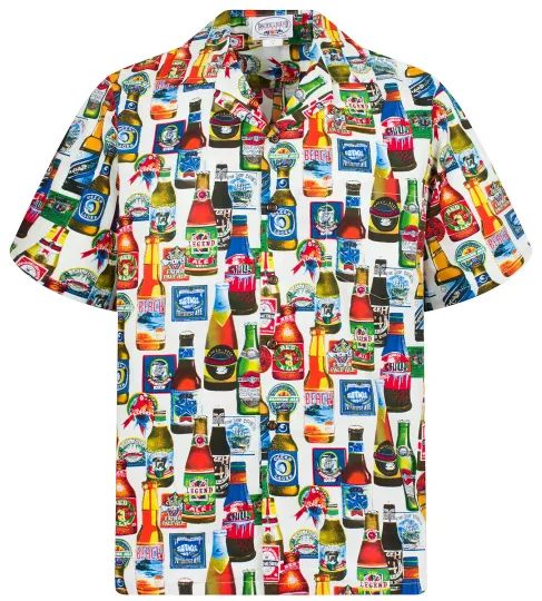 PLA Original Hawaiian Shirt for Men Beer Allover White