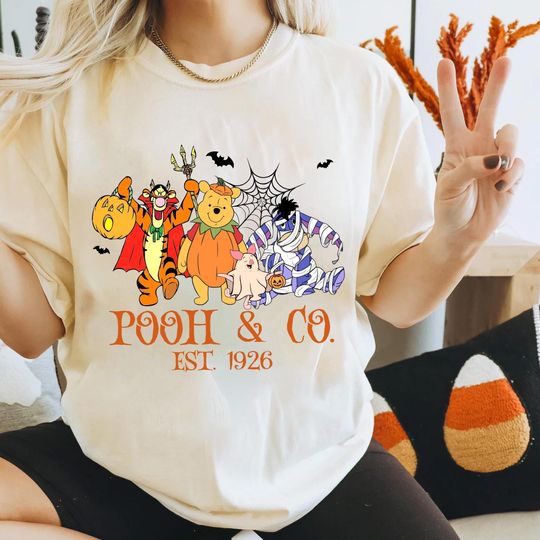 Discover Retro Bear And Friends Halloween Shirt, Vintage Halloween Shirt