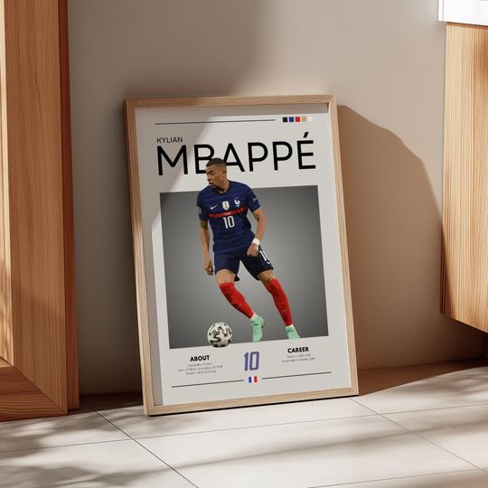 Kylian Mbapp France Soccer Poster - Retro World Cup Art