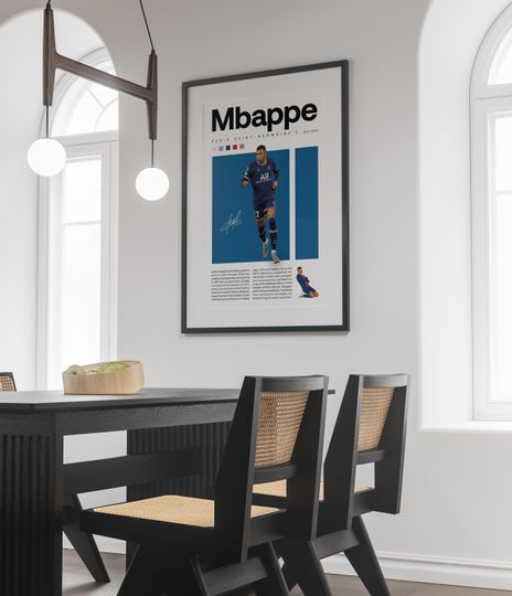 Discover Kylian Mbapp Soccer Poster: PSG Sports Wall Art