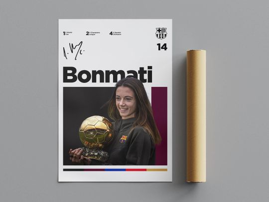 Discover Aitana Bonmat Poster - Minimalist Sports Wall Art, Vertical Poster