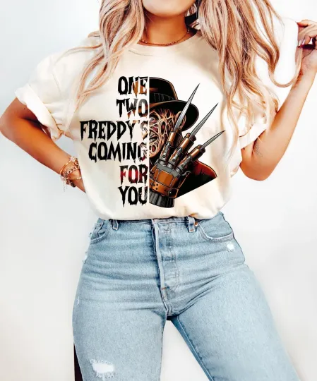 One Two Freddy's Coming For You Shirt, Horror Shirt