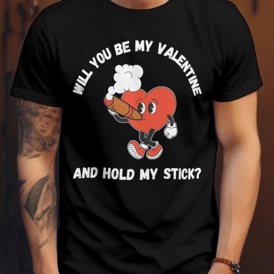 Discover Cigar Valentines Day T-Shirt, Funny Smoking Heart Shirt, Cigars Lover Gift