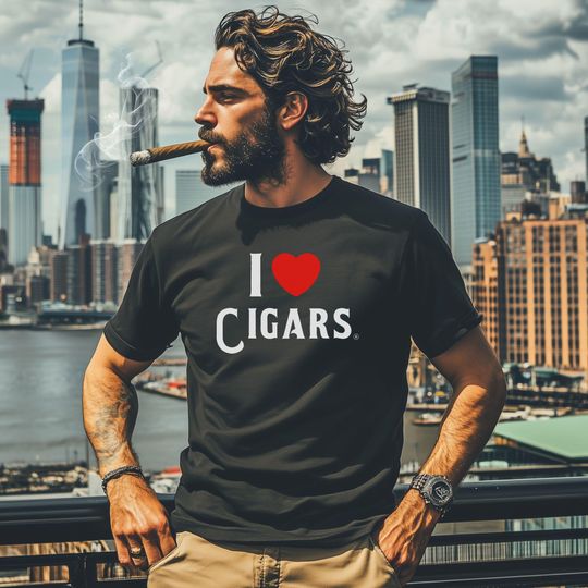 Discover Cigar Lover Tee, I Lovee NY Cigars Shirt, Smoking Heart Tshirt