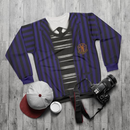 Addams Son Long Sleeve Shirt, Purple Stripes School Uniform Costume, TV Series Comedy Cosplay, Addams Family Matching Outfit, Brother Gift