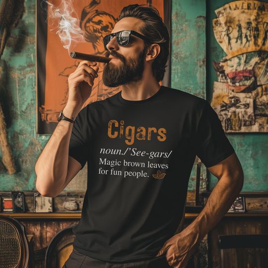 Discover Cigar Vintage Fun T-Shirt, Funny Saying Shirt, Noun Magic Leaves Lounge Clothing