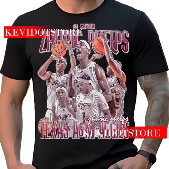 Zhuric Phelps Shirt Basketball Aggies Player T-shirt Bootleg Vintage Design Athlete Tee