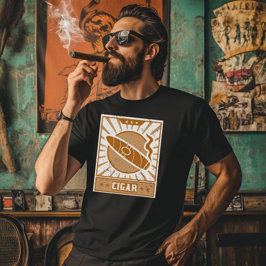 Discover Cigar Poster T-Shirt, Vintage Retro Shirt, Smoking Cigars Tee