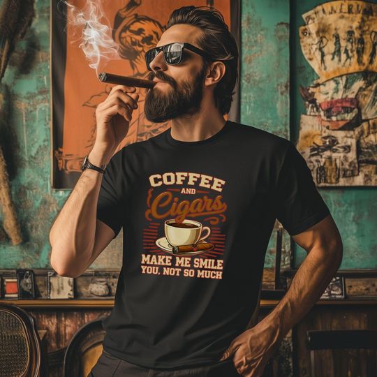 Discover Coffee Cigars Shirt, Cigar T-Shirt, Mens Womens Lounge Clothing