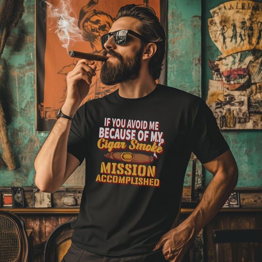 Discover Cigar Smoking T-Shirt, Lounge Mens Womens Clothing, Smoke Cigars Tee