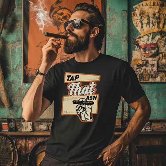 Discover Cigar Lounge Vintage T-Shirt, Mens Smoking Cigars Tee