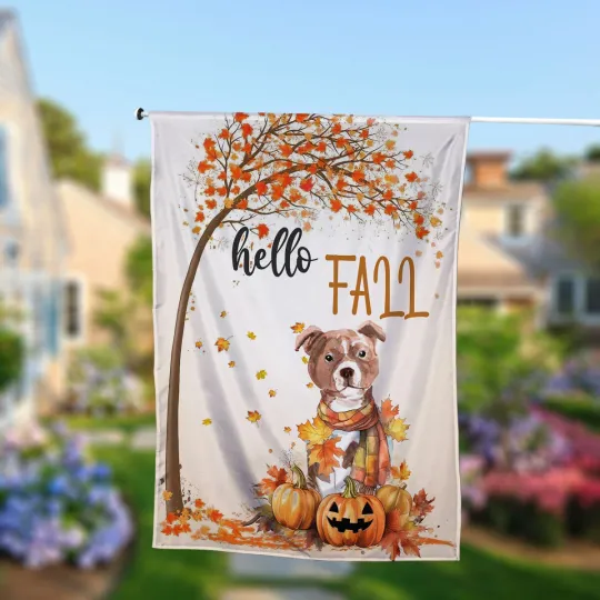 Discover Welcome To Our Home Fall Dog Flag, Fall Dog Flag, Dog Lovers Gift, Pumpkin Spice