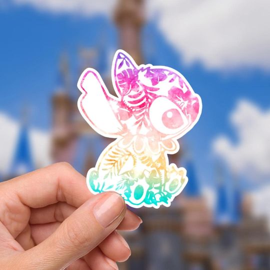 Stitch Sticker: Waterproof Vinyl Decal for Laptop, Water Bottle