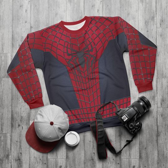 Spider-Man Long Sleeve Shirt, Amazing Spider-Man 2 Costume, Comic-Con Superhero Cosplay, Marvel Character-Inspired Outfit, Halloween Apparel