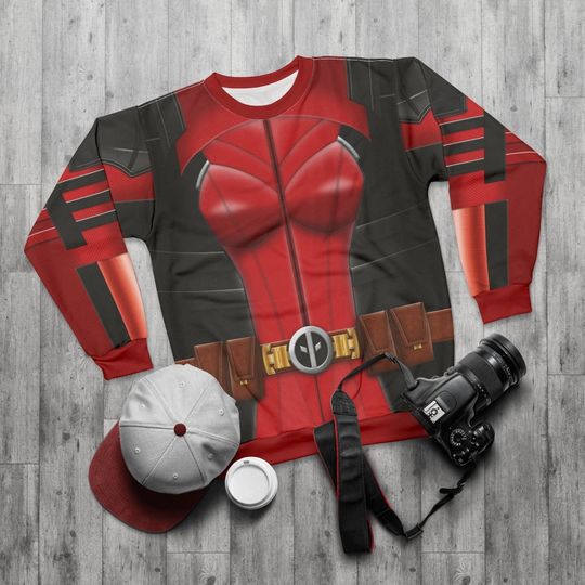 Lady Deadpool Long Sleeve Shirt, Deadpool & Wolverine Charater Costume, Deadpool Corps Cosplay, Halloween Event Apparel, Comic-Con Outfit