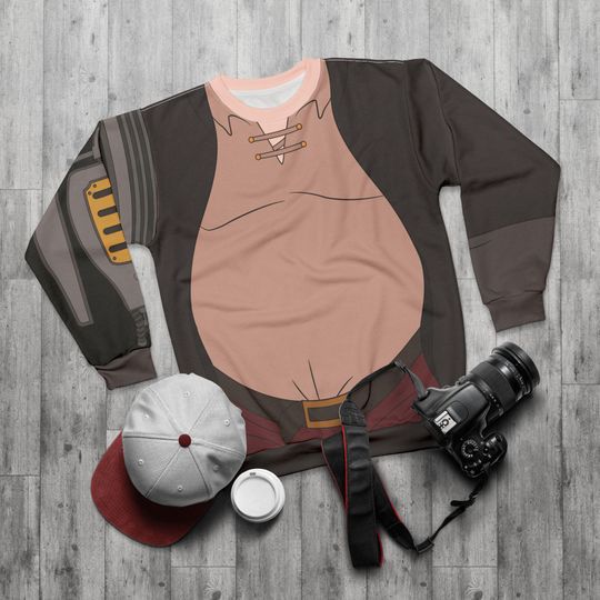 John Silver Cosplay, Treasure Planet Long Sleeve Shirt, Disney Animation Sweater, Chef Fiendish Cyborg Costume, Pirate Captain Halloween Tee