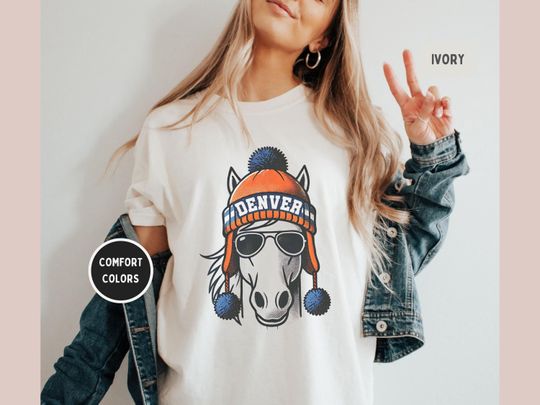 Discover Denver Football Comfort Colors Shirt - Unisex T-shirt, Game Day Tee, Sports Fan Apparel, Vintage Style, Bronco Football, Fan Gift