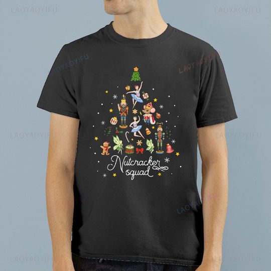 Discover Funny Nutcracker Ballerina Cotton T-shirt Graphic Christmas Nutcracker Squad Ballet Dance Women Lady Girls TShirt Tops