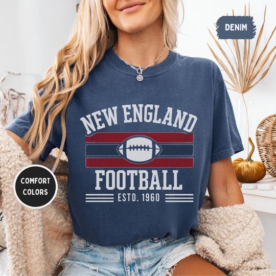 Discover Vintage New England Football T-shirt, Retro New England Shirt, Sports Fan Gift, Gameday Football tee
