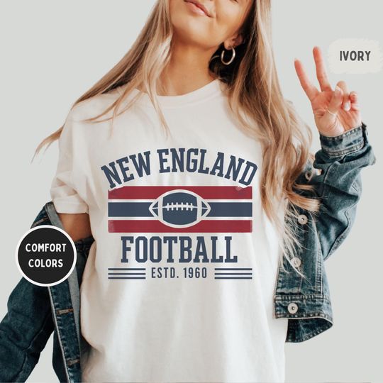 Discover Vintage New England Football T-shirt, Retro New England Shirt, Sports Fan Gift, Gameday Football tee