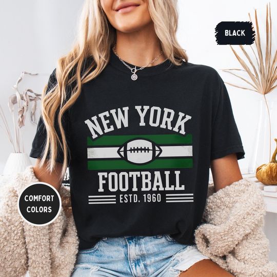 Discover Vintage New York Football JetsT-shirt, Retro New York Shirt, Sports Fan Gift, Gameday Football tee