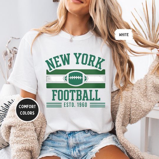 Discover Vintage New York Football JetsT-shirt, Retro New York Shirt, Sports Fan Gift, Gameday Football tee