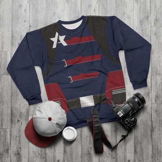 US Agent Blue 3D Sweater, The Falcon and the Winter Soldier Cosplay, Disney Marvel Costume, John Walker Tee, Avengers Captain America