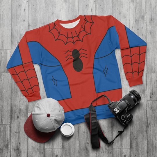 Spider-Man 90s 3D Sweater, Peter Parker Retro Cosplay, Classic Cartoon Outfit, Marvel Superhero Apparel, Comic-Con Costume, Halloween