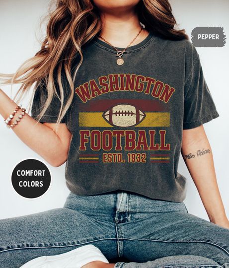 Discover Vintage Washington Football T-shirt, Retro Washington Shirt, Sports Fan Gift, Gameday Football tee
