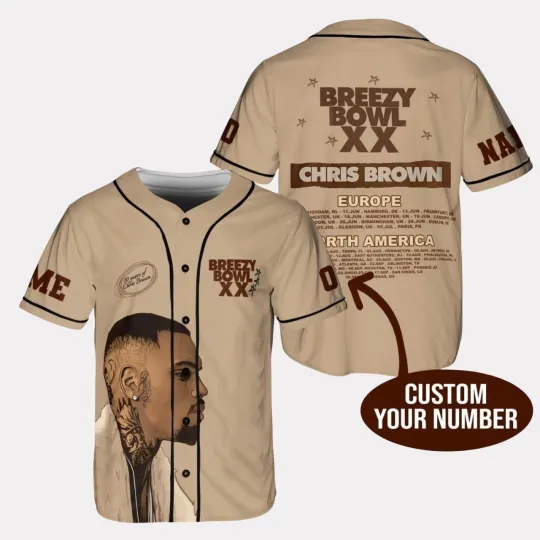 Discover Personalized Chris Brown Breezy Bowl XX Baseball Jersey