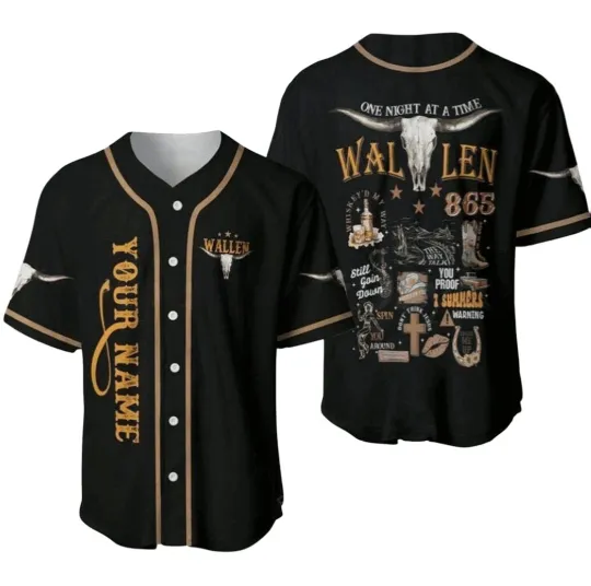 Discover Custom Wallen Country Baseball Jersey