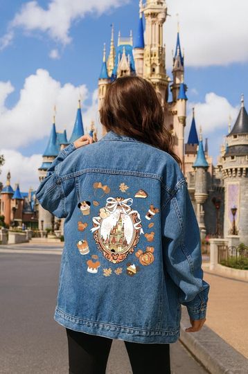 Discover Fall Disney Denim Jacket with Mickey Mouse Embroidery, Vintage Christmas Outerwear for Women