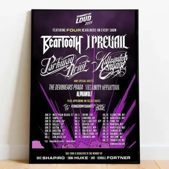 Discover Summer of Loud Tour 2025 Poster Rock Music Event Concert Wall Art Print No Frame