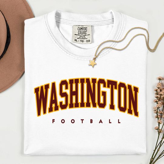 Discover Washington Football Comfort Colors T-Shirt, Vintage Style Tee, Sport Fan Apparel, Game Day Outfit, Team Spirit Shirt, Football Lover Gift