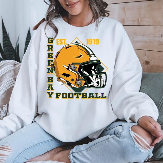Green Bay Packers T-Shirt, Est 1919 Football Helmet, Football Lover Gift
