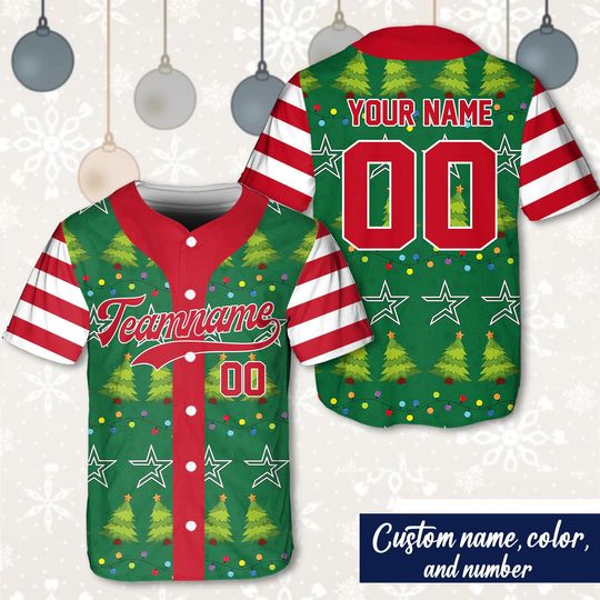 Discover Personalized Christmas Baseball Jersey, Custom Name Baseball Jersey, Santa Clause, Gingerbread Shirt, Snowmen Jersey, Jersey For Party