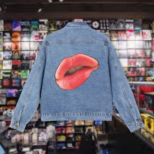 Discover Graphic Denim Trucker Jacket for Men