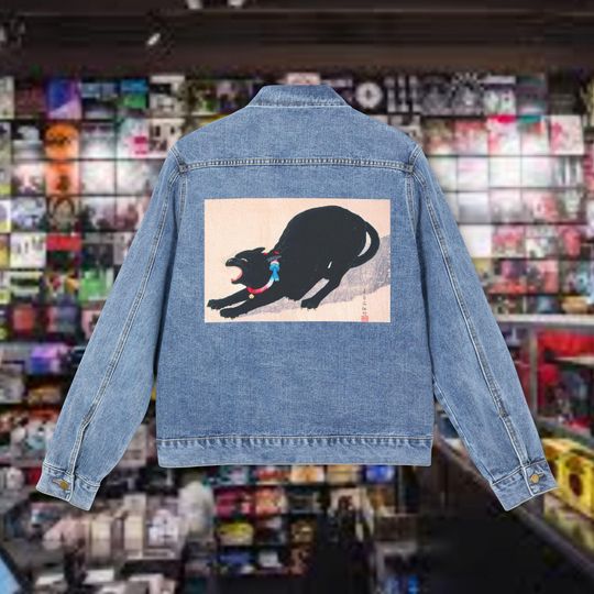 Discover Black Cat Graphic Denim Jacket – Relaxed Fit Trucker